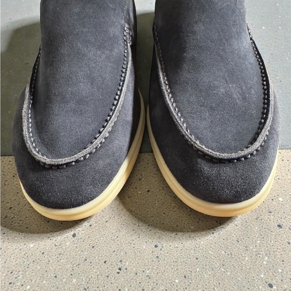 Loro Pianna Summer Walk Suede Loafers Navy 45 - Picture 4 of 12